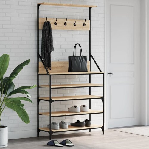 vidaXL Regal za oblačila s prostorom za čevlje son. hrast 90x34x184 cm Cene