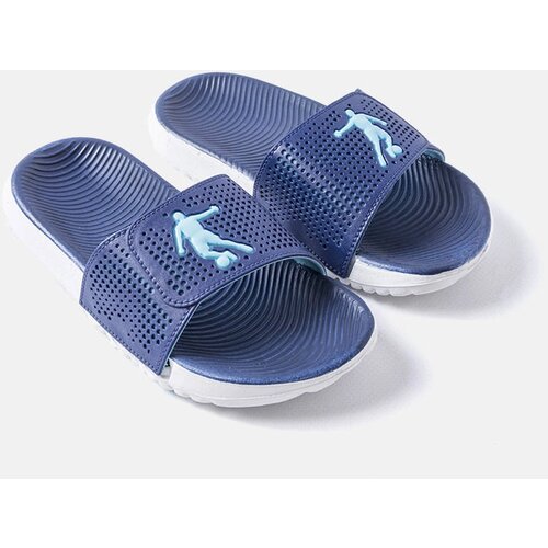  White-Navy Blue Rubber Flip-Flops Athens Slike