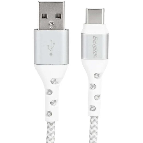 Energizer Polnilni in podatkovni kabel USB-A na USB-C iz pletenega najlona 2m proti zapletanju, Bela, (5000220168) Cene