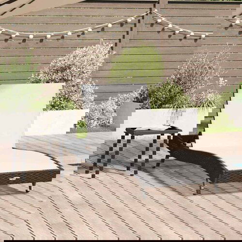 vidaXL Sončna ležalnika s tabelo 2 pcs Črna 40 x 40 x 40.5 cm Cene