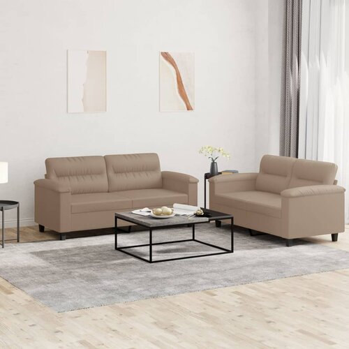 vidaXL 2-dijelni set sofa s jastucima boja cappuccina od umjetne kože Cijene