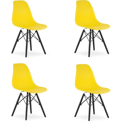 Brandless OSAKA stol rumene barve / noge črne x 4, (22030674) Slike