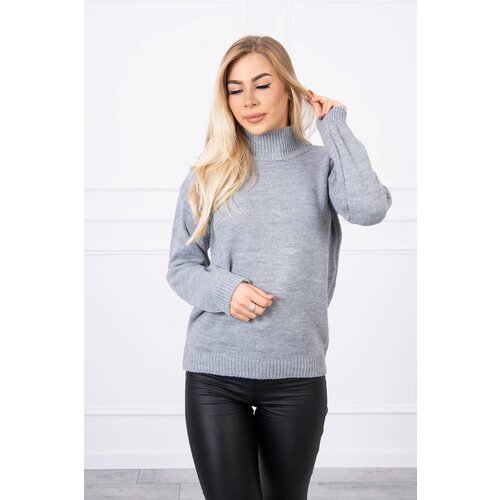Kesi Gray sweater with high neckline Slike