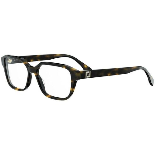 Fendi Squared Havana Rectangular Eyeglasses ONE SIZE (55) Havana/Kristalna Slike