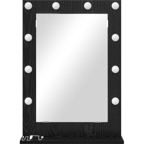 VidaXL Ogledalo za Toalet Crni Hrast Drvo 70 x 50 x 18 cm Slike
