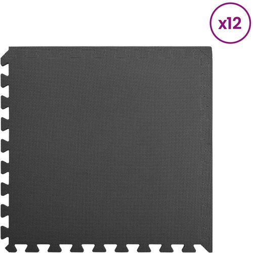  Podloga za bazen 12 pcs Crna 4,32 ㎡ EVA pjenasti materijal Slike