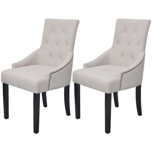  242402 dining chairs 2 pcs cream grey fabric Cijene