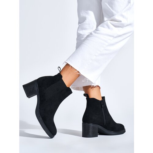 Shelvt Women&amp;#039;s classic black ankle boots with a heel Slike