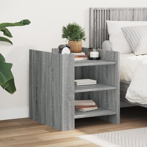VidaXL Nočna omarica siva sonoma 45x50x50 cm inženirski les Slike