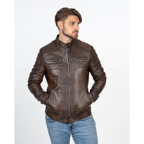 La Force Fashion Kožna jakna Brad - Tamno braon Slike