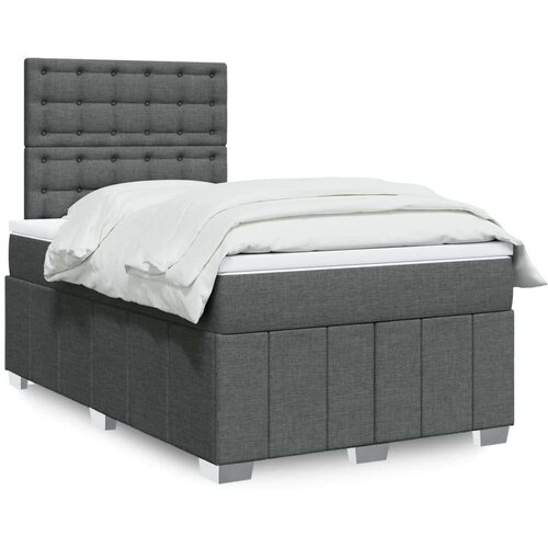 vidaXL Box spring postelja z vzmetnico temno siva 120x190 cm blago Cene