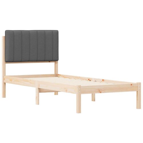 Krevetni okvir s tapiciranim uzglavljem Tamno siva 75 x 190 cm Slike
