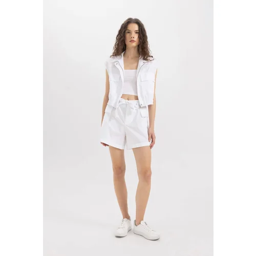 Defacto Paperbag High Waist Wide Leg Poplin Shorts