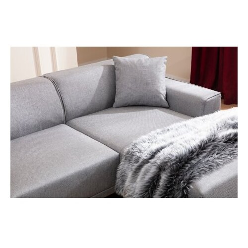  Kutna sofa Petra R 145x69x87cm Svijetlosiva Slike