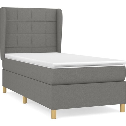 Maison Chic Box spring postelja - Vzmetna postelja z vzmetnico temno siva 90x200 cm blago SL19985, (21893616) Slike