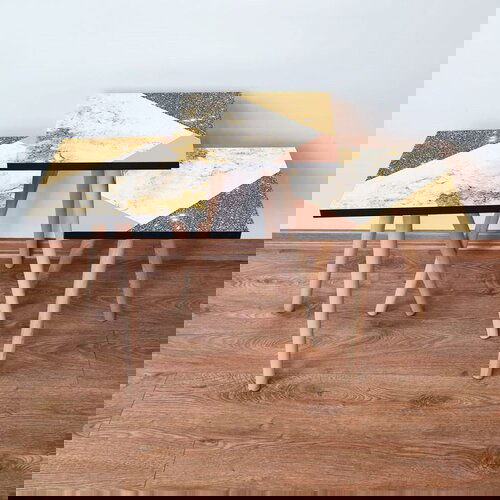 Hanah home 3Shp264 - white whitesalmongold nesting table (3 pieces) Cene