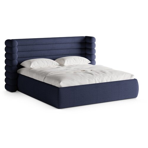 Micadoni Plavi tapecirani bračni krevet s prostorom za odlaganje s podnicom 200x200 cm Mount &ndash; Cijene