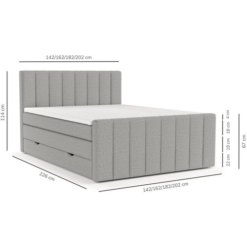 Maison de R&amp;ecirc;ve Svetlo siva boxspring postelja s prostorom za shranjevanje 140x200 cm Ruby &amp;ndash; Slike