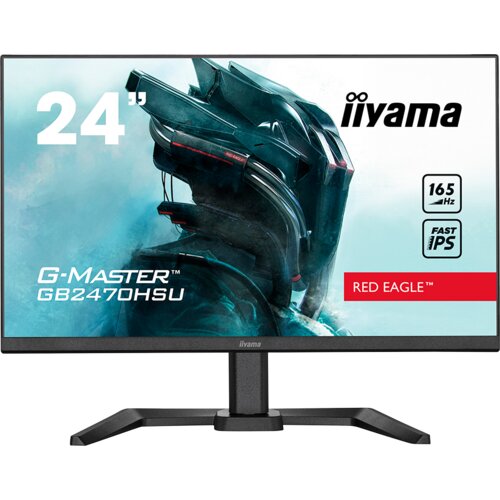 Iiyama Monitor 24&amp;Prime; ETE Fast IPS Gaming, G-Master Red Eagle, FreeSync Premium, 1920&amp;times;1080@165Hz, 250cd/m&amp;sup2;, 1100:1, HDMI, DisplayPort, 0,8ms (MPRT), Speakers, USB-HUB (2&amp;times;2.0), Black Tuner, 15cm Height Adj. Stand Slike