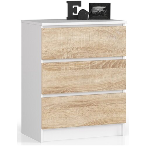 AKORD KOMODA K60 3SZ CLP BELO / SONOMA, (21703130) Slike