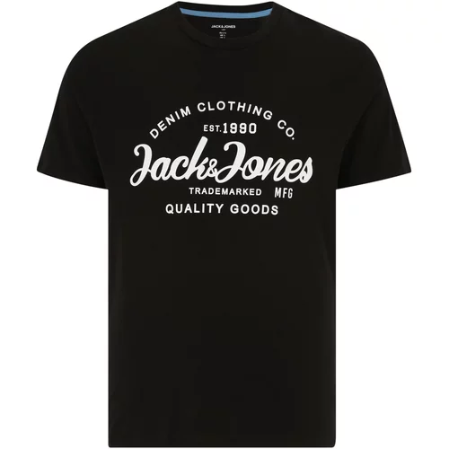 Jack & Jones Plus Majica 'FOREST' crna / bijela