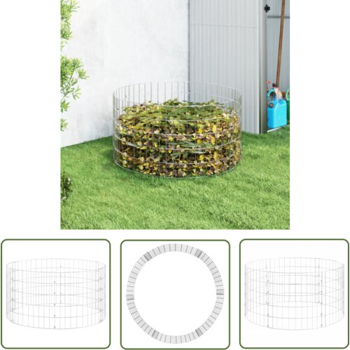  The Living Store Vrtni kompostnik Ø100x50 cm pocinkano jeklo - Vrtni Kompostnik, (21744002) Cene