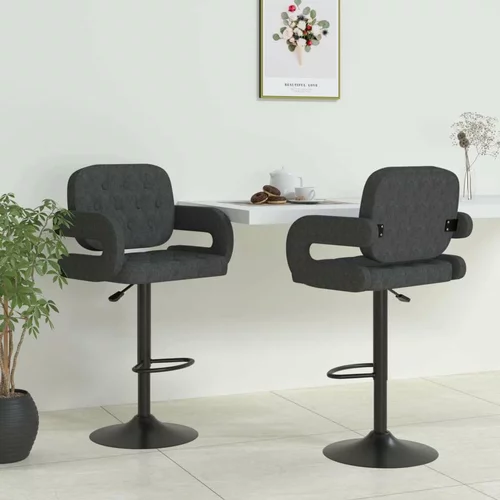  Barski stolčki 2 kosa temno sivo blago, (20700467)
