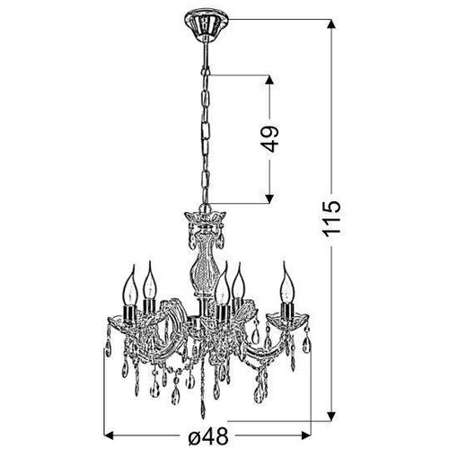 Candellux luster/visilica-maria teresa viseća lampa 5X40W E14 zlato Slike