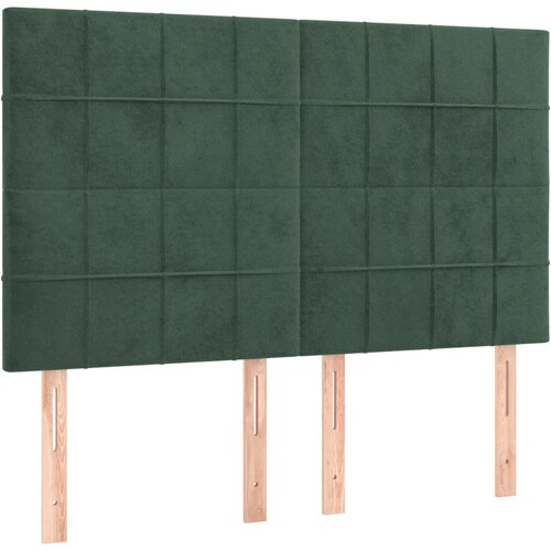 Maison Chic Posteljno vzglavje - Vzglavna omarica 4 kosa temno zelen 72x5x78/88 cm žamet, (22077636) Slike