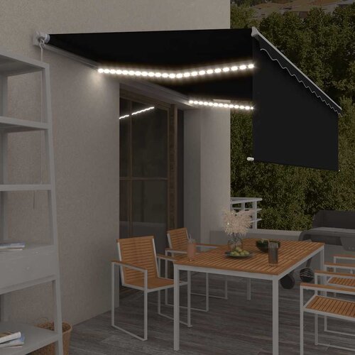 Tenda na ručno uvlačenje s roletom LED 5 x 3 m antracit Cene