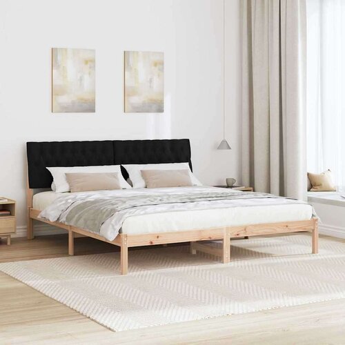 VidaXL krevetni okvir s tapiciranim uzglavljem Smeđa 180 x 200 cm Slike