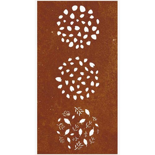  Vrtni zidni ukras 105 x 55 cm od čelika COR-TEN s uzorkom li&amp;scaron;ća Slike