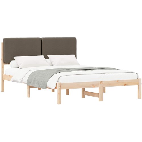 vidaXL Posteljni okvir z oblazinjenim vzglavjem Taupe 140 x 200 cm, (5000101507) Cene