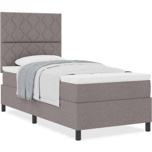 VidaXL box spring krevet s madracem taupe jednokrevetni tkanina Slike
