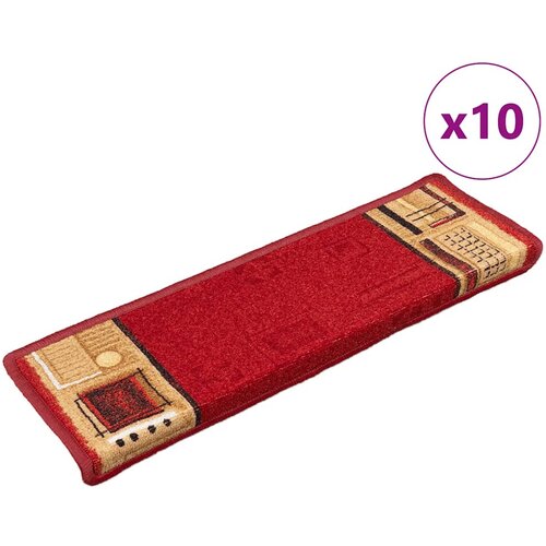 vidaXL Samolepilne preproge za stopnice 10 kosov 65x21x4 cm rdeče, (21061045) Cene