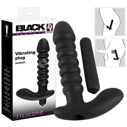 Black Velvets Black Velvet plisirani vibrator - srednji (crni)