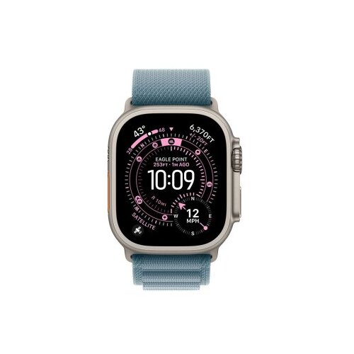 Apple Watch Ultra 3 Cellular 49mm Natural Titanium Case with Light Blue Alpine Loop – Medium (mewm4se/a) Cene