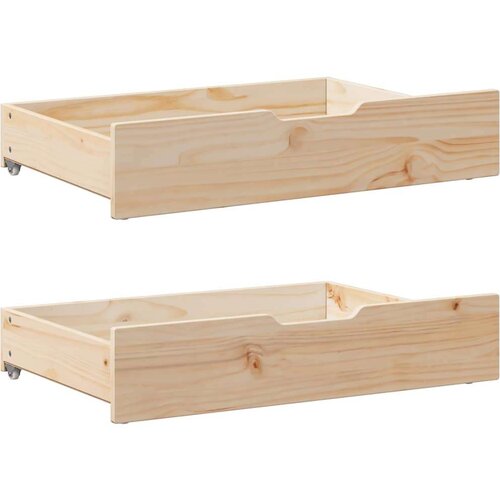  Ladice ispod kreveta s kotačima 2 kom 80x55x16 cm od borovine Slike