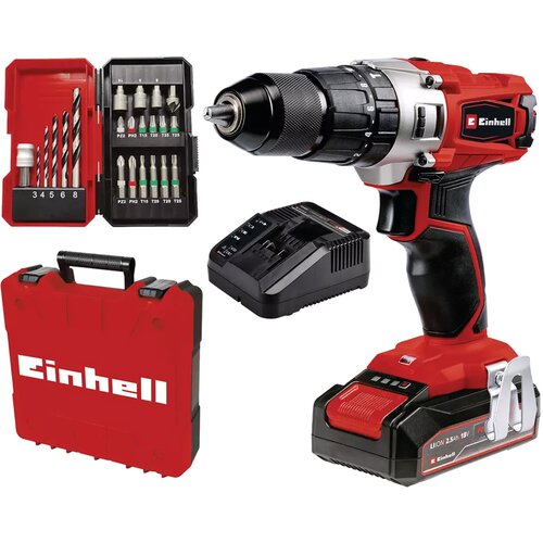 Einhell Akumulatorska udarna bušilica TE-CD 18/2 Li-i + Set KWB pribora, 22 komada + Baterija, 2.5 Ah Cene