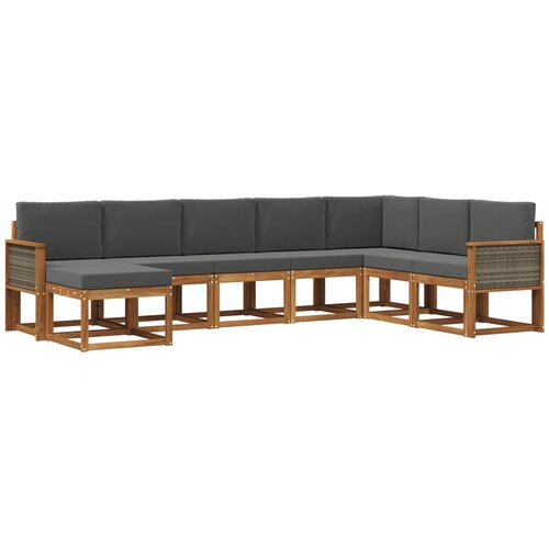 vidaXL Zunanja garnitura za sedenje 8 pcs Naravna in antracitna, (5000281831) Cene
