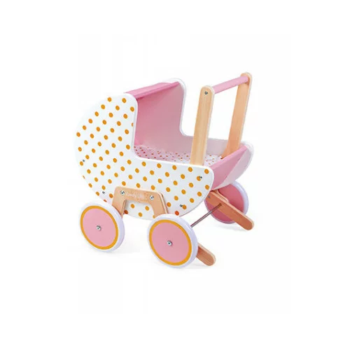 Janod Leseni voziček za punčke – Candy Chic