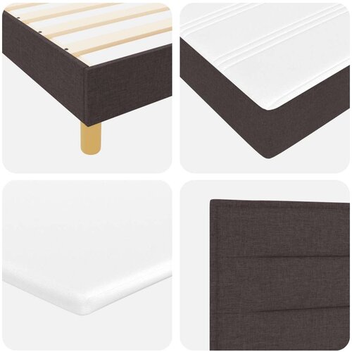  Krevet s podnicom s madracem Tamnosmeđi 90x190 cm Tkanina Slike