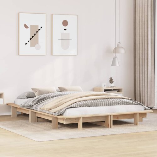 VidaXL Okvir kreveta bez madraca 135 x 190 cm od masivne borovine Slike