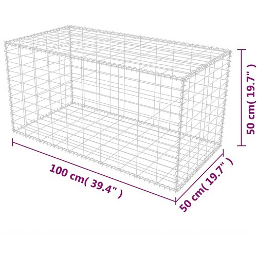  Gabionska ko&amp;scaron;ara od pocinčanog čelika 100 x 50 x 50 cm Slike