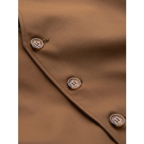 Ombre Men's suit vest without lapels - caramel Cene
