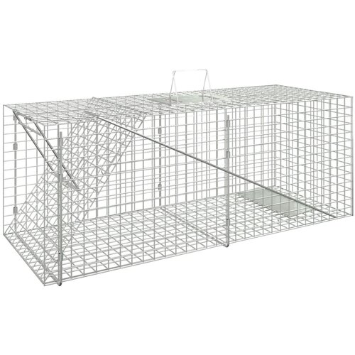 vidaXL Zamka za životinje 64 5 x 25 x 26 5 cm od pocinčanog željeza Cijene