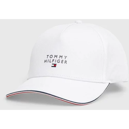 Tommy Hilfiger Pamučna kapa sa šiltom boja: bijela, s uzorkom