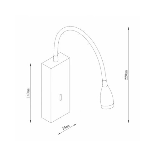 Solea 47 ZIDNA LAMPA 3W 3000K CRNA Slike