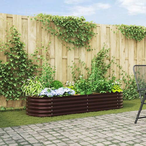 vidaXL Podignuti vrtni krevet Smeđa Pocinčani čelik 240 x 80 x 44 cm Cijene