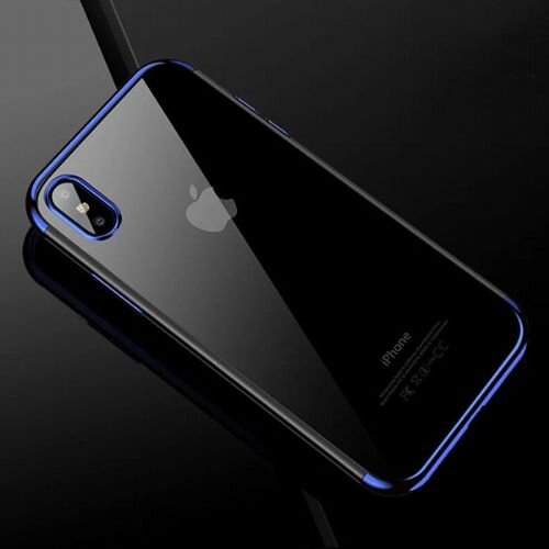 Nillkin elegance tanek silikonski ovitek za samsung galaxy A10 A105 - prozoren z modrim robom Slike